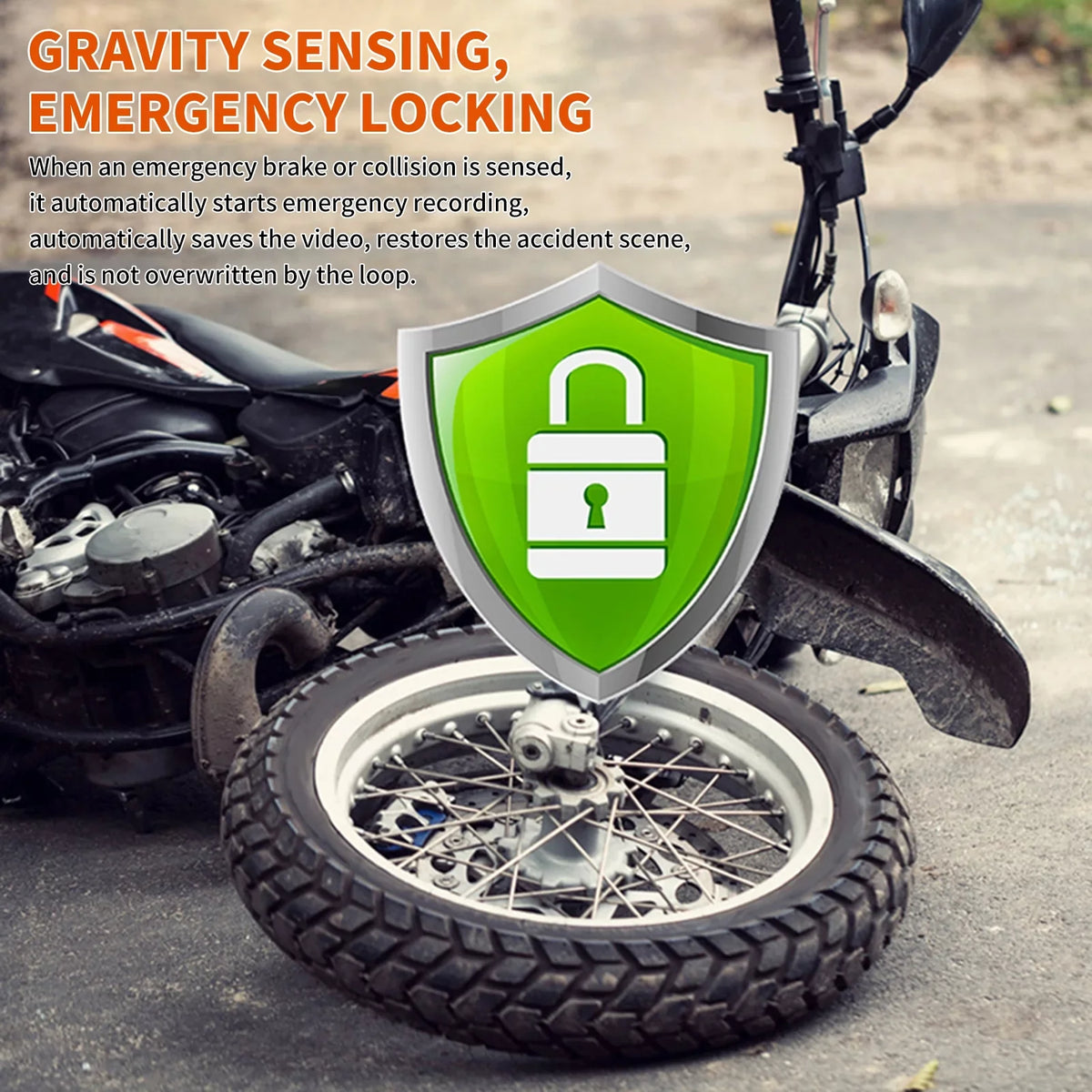 the Detail on Parking Apexeon Body Capture Vision， WiFi 1080p Motorbike Waterproof Cam, Dash Camera, Monitoring, Dual Every Night Motorcycle Full Road