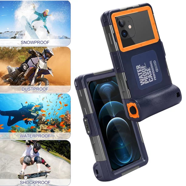 with LCD Up Video Photo Swimming [15m/50ft] P66 Panasonic 6.9 Underwater Lanyard Diving Case Phones Snorkeling Protective Surfing for Housing Inch And Professional Waterproof UrbanX all to