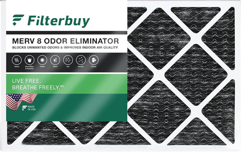 with HVAC Air Pleated Carbon (1-Pack) Filters MERV Odor 8 Furnace Eliminator Filterbuy 14x25x1 AC Activated