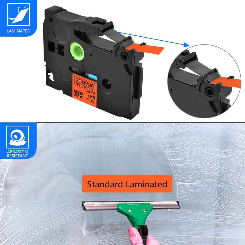 on GREENCYCLE Pack Compatible D400 use Fluorescent H110 Tape Black TZe TZB31 Orange Label TZ TZeB31 Label Maker TZ-B31 D210 PT-D600 0.47'' 12mm in Brother for TZe-B31 Laminated Cube 8 P-Touch