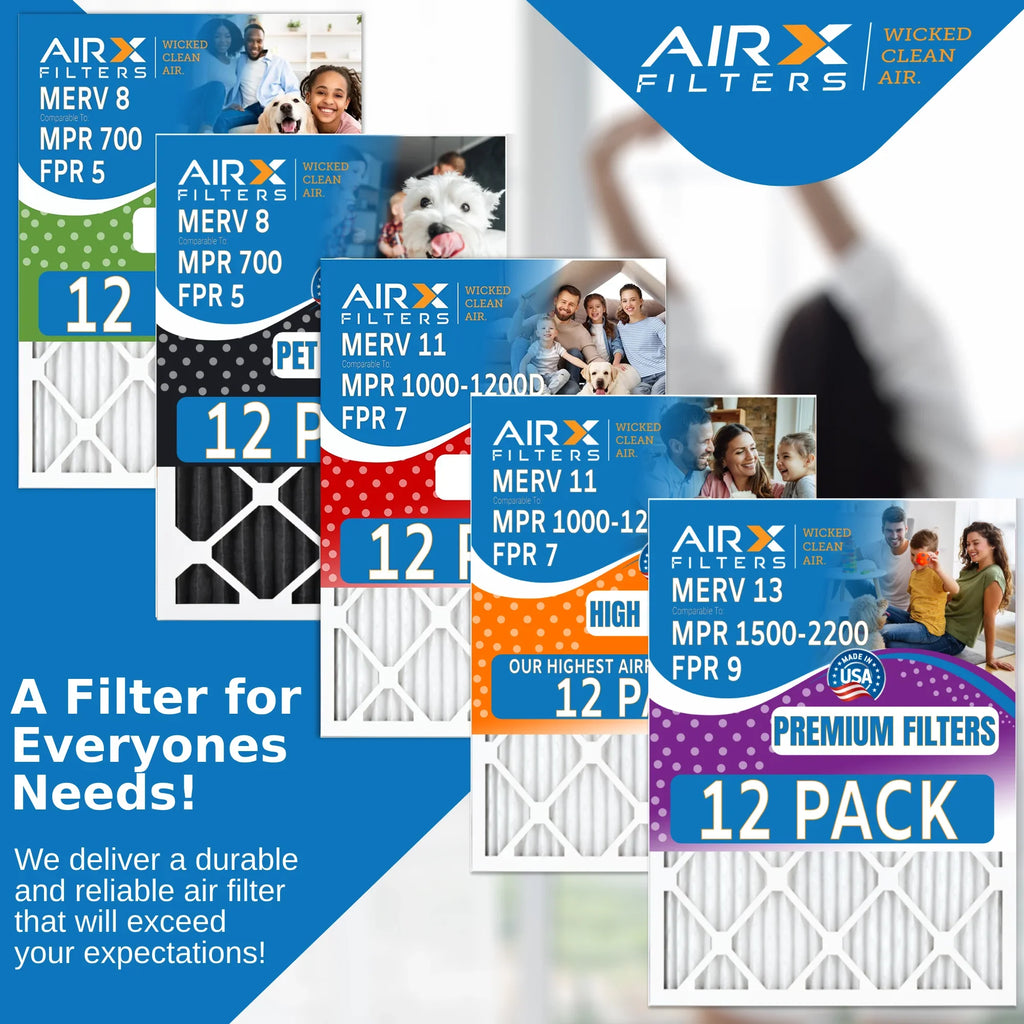 of & by MERV AIR. AIRX 12 2200 CLEAN 9 USA to 1500 in 13 Filters Comparable FILTERS Made Pack WICKED Air Filter MPR - Rating, - Furnace FPR 12x12x1