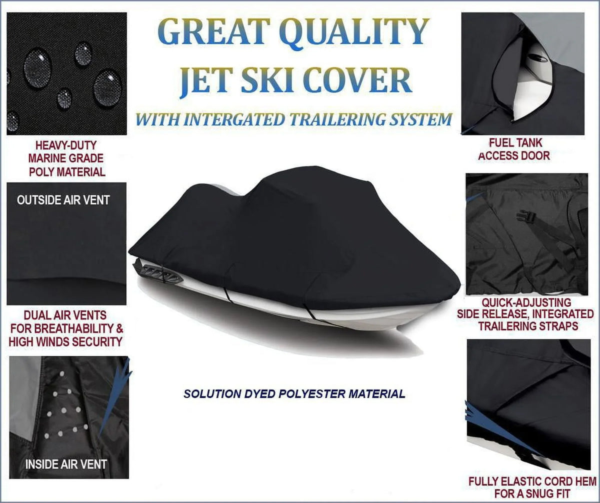 Polaris 1995 750 1994 1992 Compatible Seater SL BLACK 1993 for JET PWC Cover 600D 1-2 SKI
