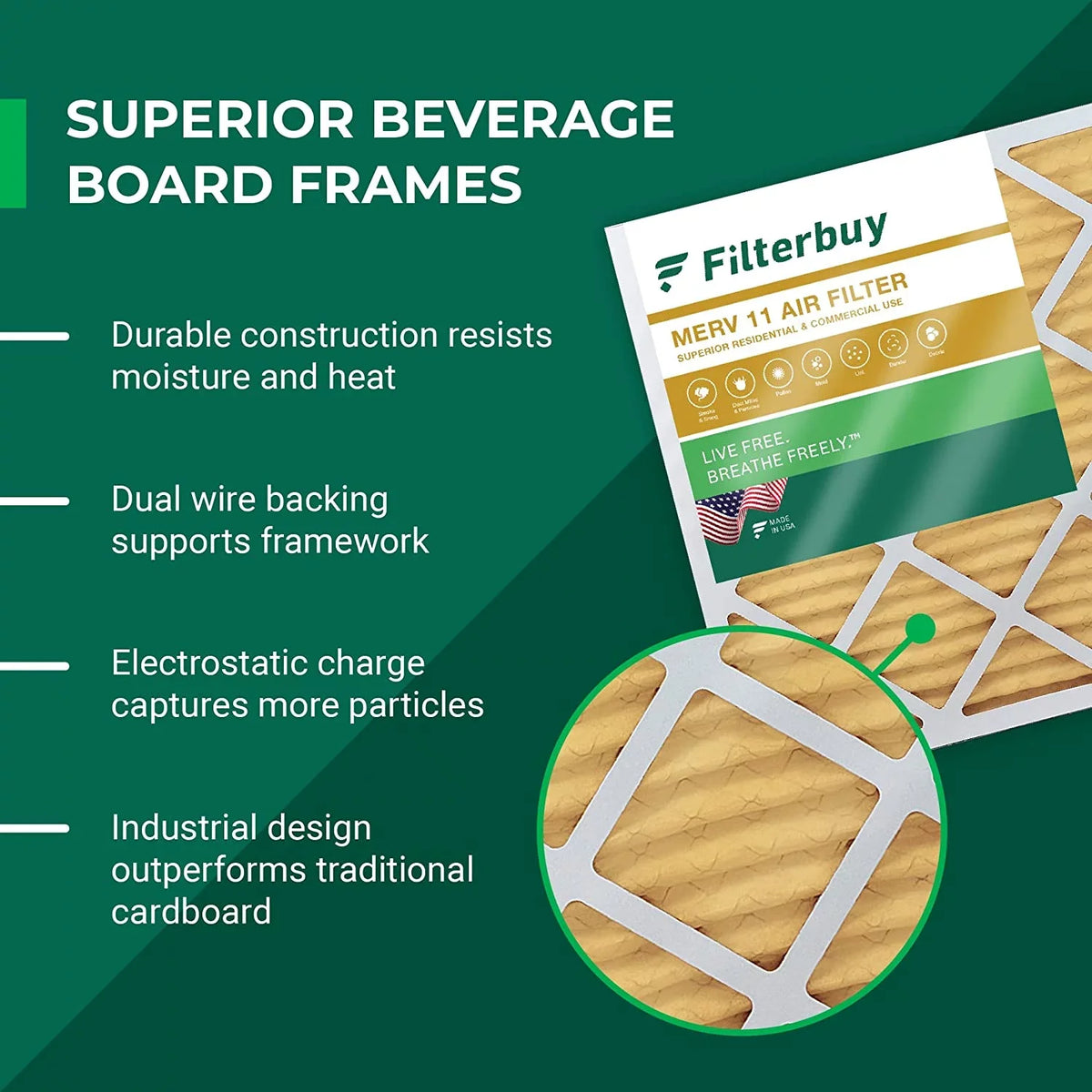 Pleated MERV Filters HVAC Filterbuy 11 (6-Pack) Air AC 8x30x1 Furnace
