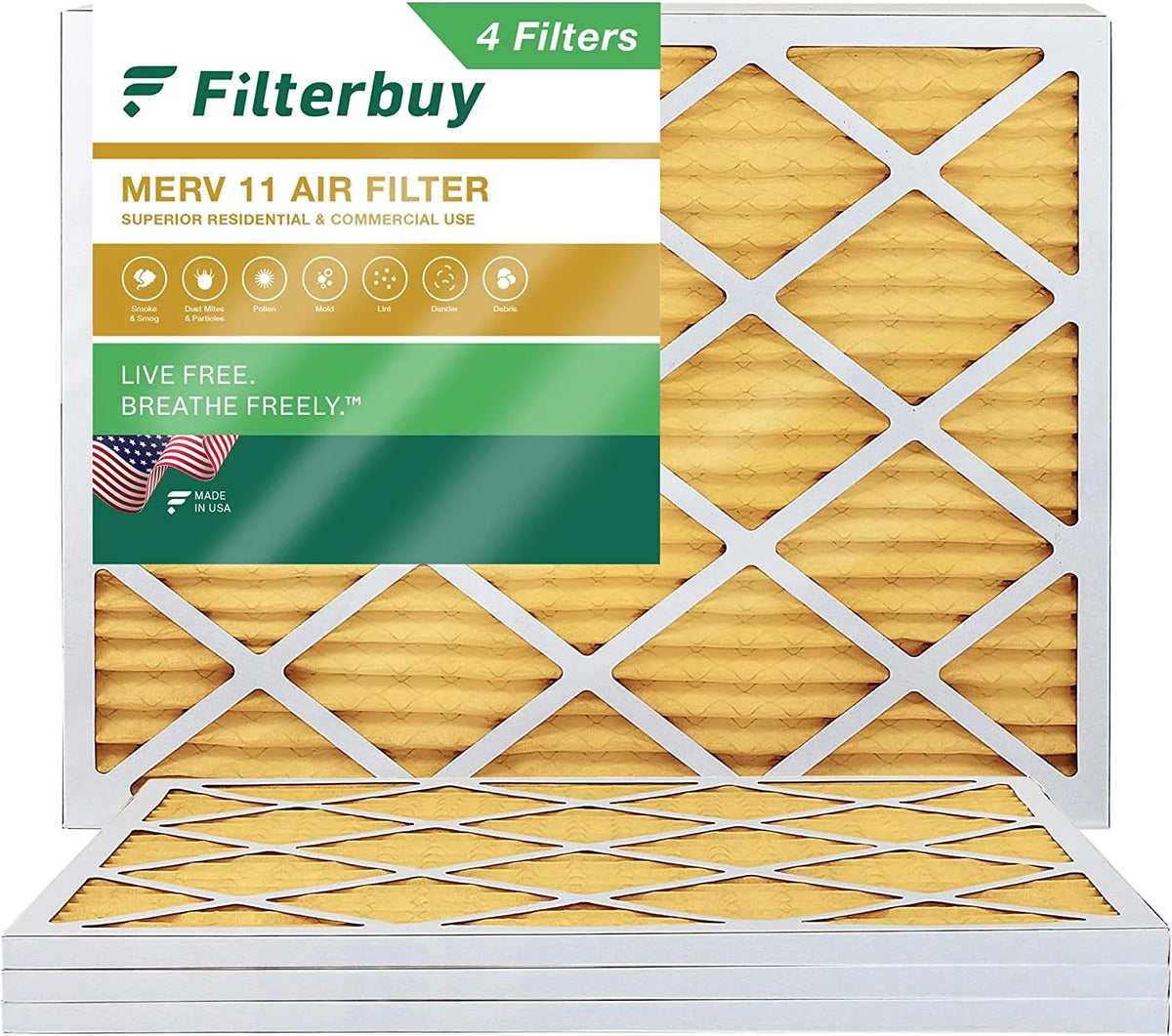 Filters AC 12x16x1 Air MERV Pleated 11 (4-Pack) Furnace HVAC Filterbuy