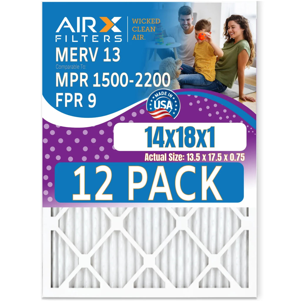 Comparable WICKED AIRX by Air 14x18x1 in to Furnace Made Pack Rating, of - FPR CLEAN - 2200 MERV & Filter MPR AIR. 13 9 FILTERS 1500 Filters 12 USA