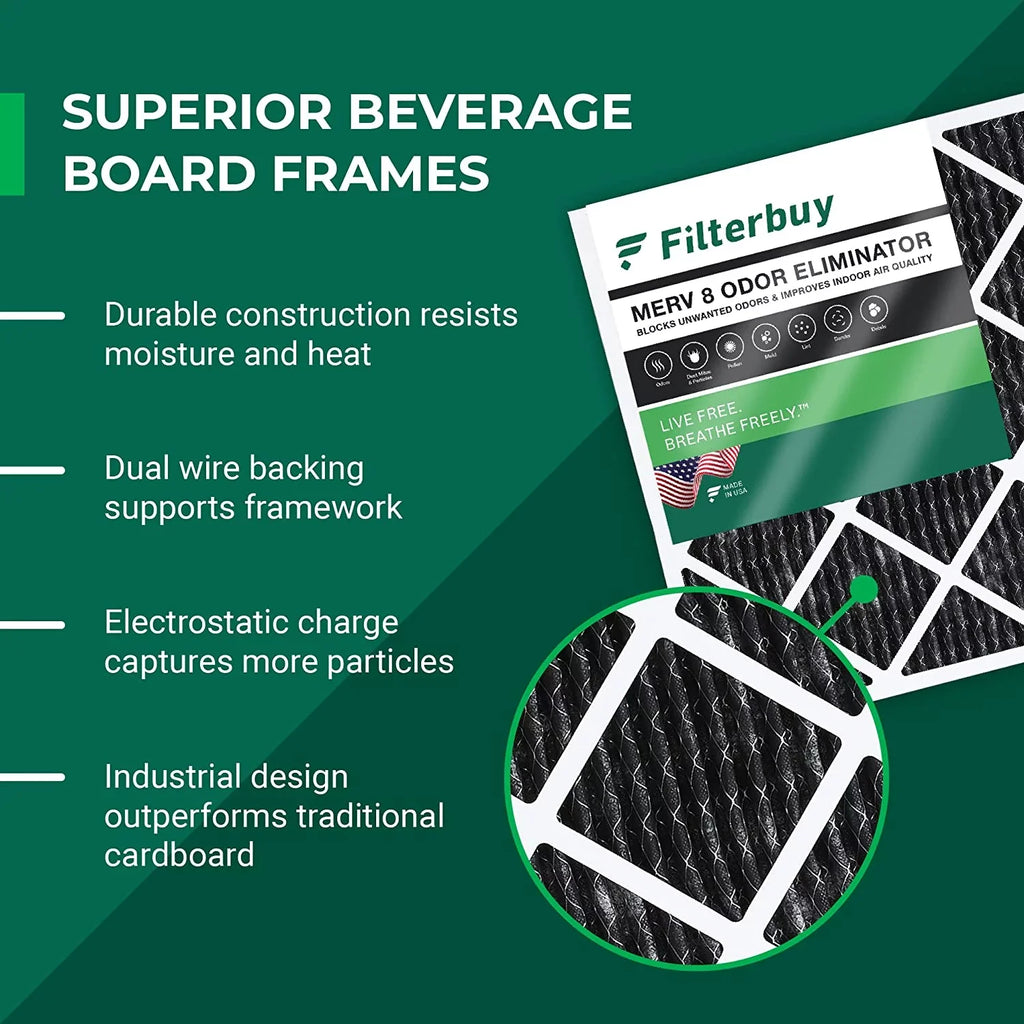 Furnace MERV HVAC Activated (6-Pack) Pleated Carbon Odor Air Filters 10x10x1 8 AC Filterbuy with Eliminator