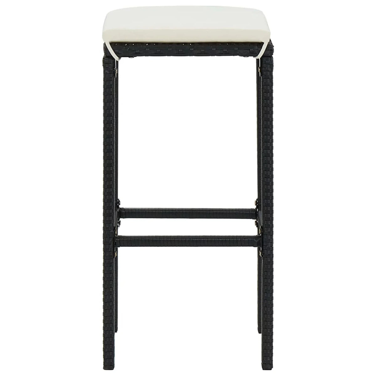 Set exterior Garden Dining Chairs Shelf Cushioned Bar Pub, Set Anself Rattan Backyard, for and Storage with Table 5 Black Bistro, Poly 4 Patio Stool Terrace, Piece