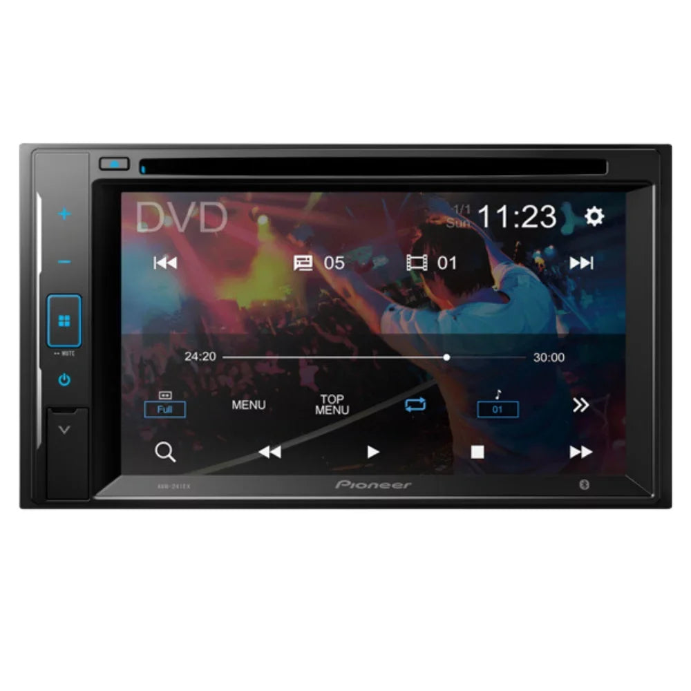 Pioneer Mounting Bundle AVH-241EX Receiver Touchscreen, KIT2491 Multimedia Camera, Double with Install Dash With 2004 / Bluetooth Car Backup Kit For (4Item) F-150 Kit Heritage DVD - Din Stereo