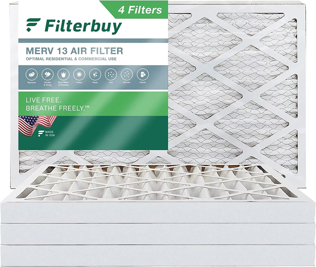 Furnace 8x24x2 Filterbuy (4-Pack) Filters MERV HVAC Air Pleated AC 13