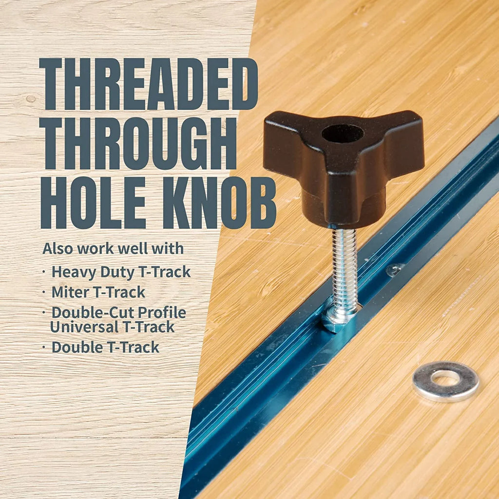 Woodworking T Clamps, Accessories Kit, Clamps, Jigs (71846) Fixtures and Kit T x and Knob Down Hex for 1/4-20 Washers, Hold Track 1-1/2" Track L 2x5-1/2" POWERTEC 10) w/Hold Track Down Bolts T of (Set