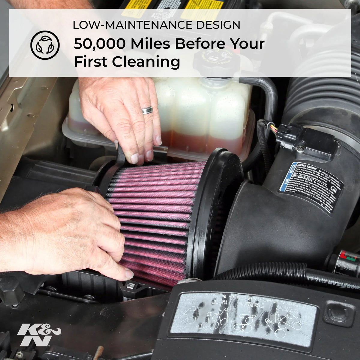 Filter: Heavy K&N Air Replacement Filter, Washable, Engine Performance, E-3341 Duty: High Premium, Industrial